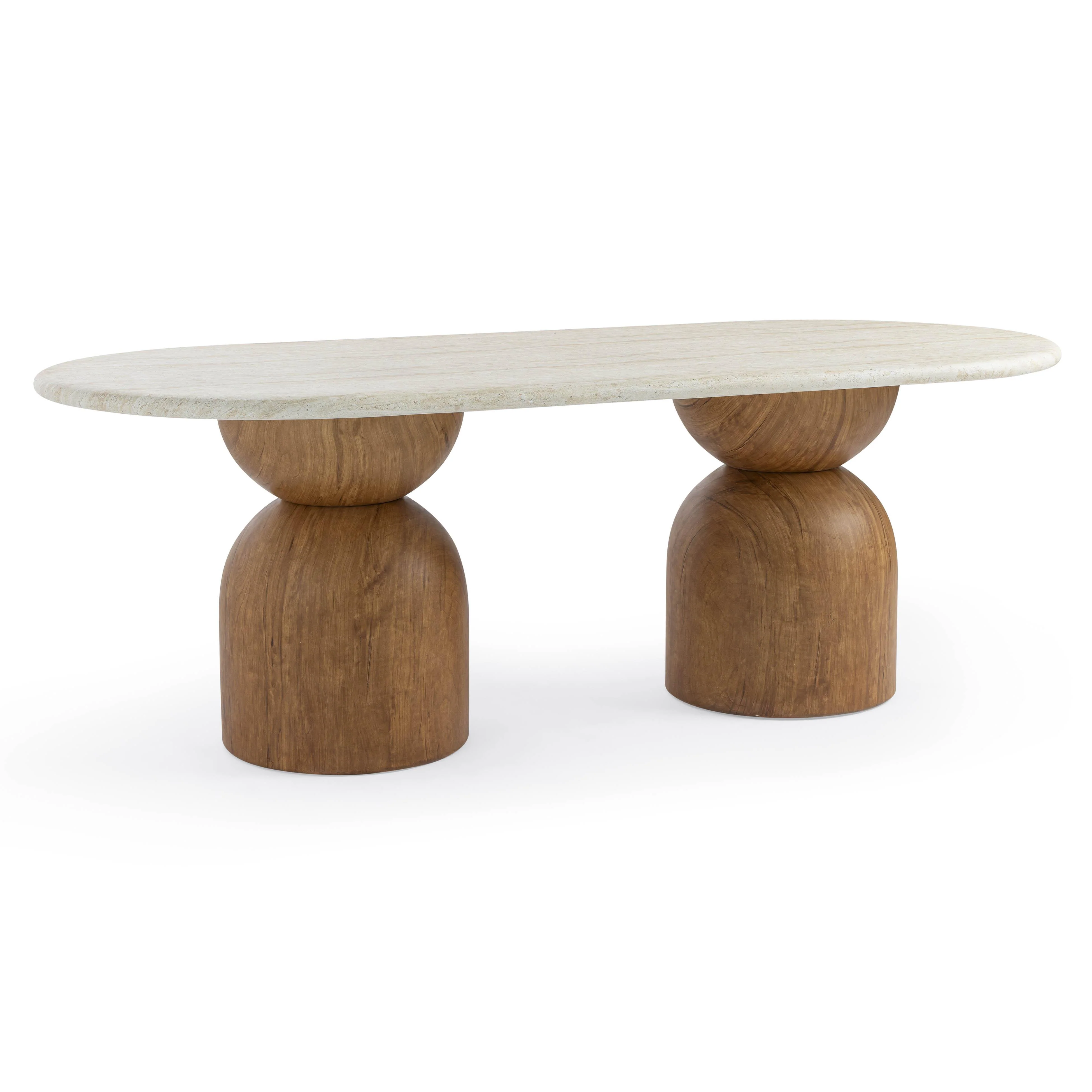 Cynthia Travertine Concrete Indoor / Outdoor 87" Oval Dining Table 1 Cynthia Travertine Concrete Indoor / Outdoor 87" Oval Dining Table