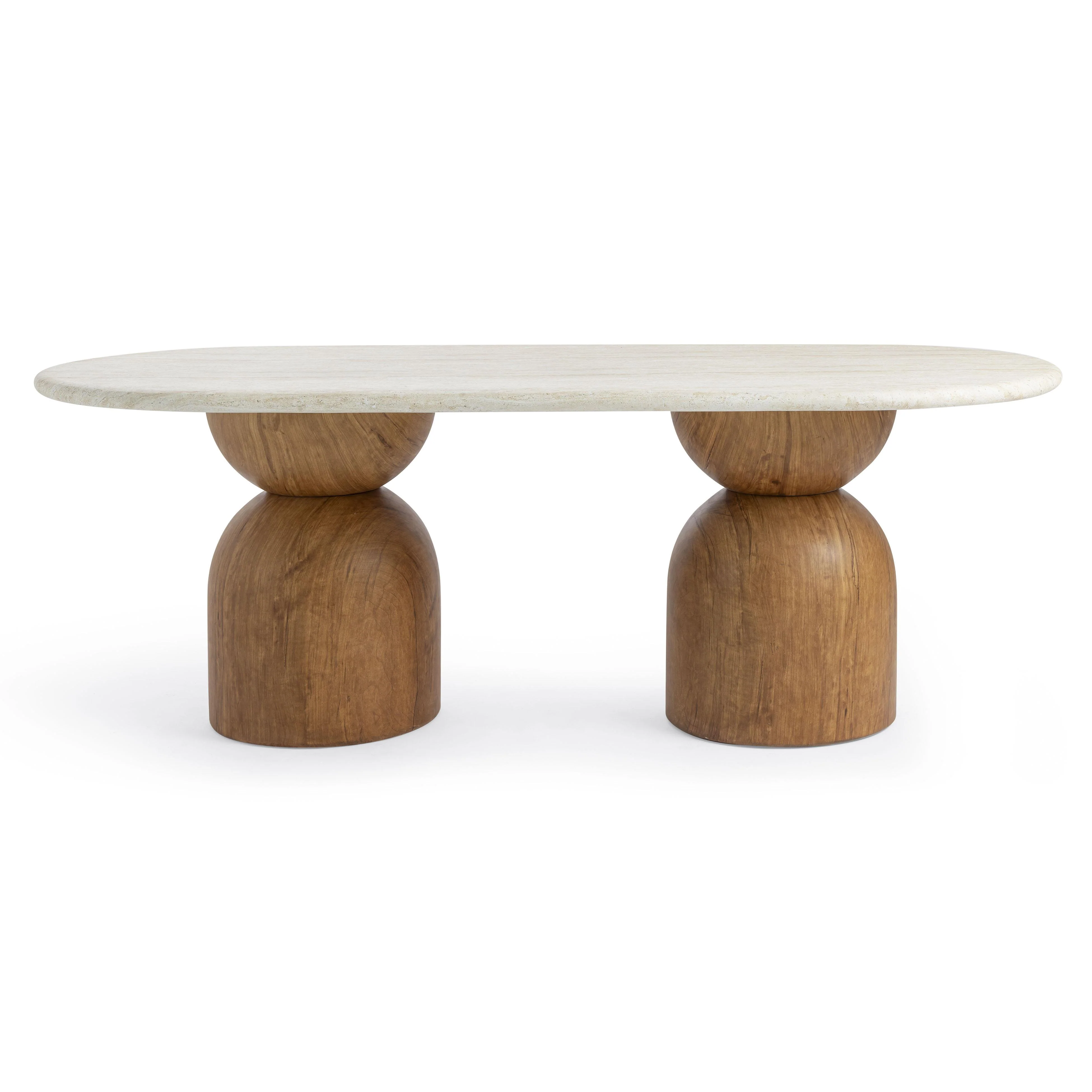 Cynthia Travertine Concrete Indoor / Outdoor 87" Oval Dining Table 11 Cynthia Travertine Concrete Indoor / Outdoor 87" Oval Dining Table