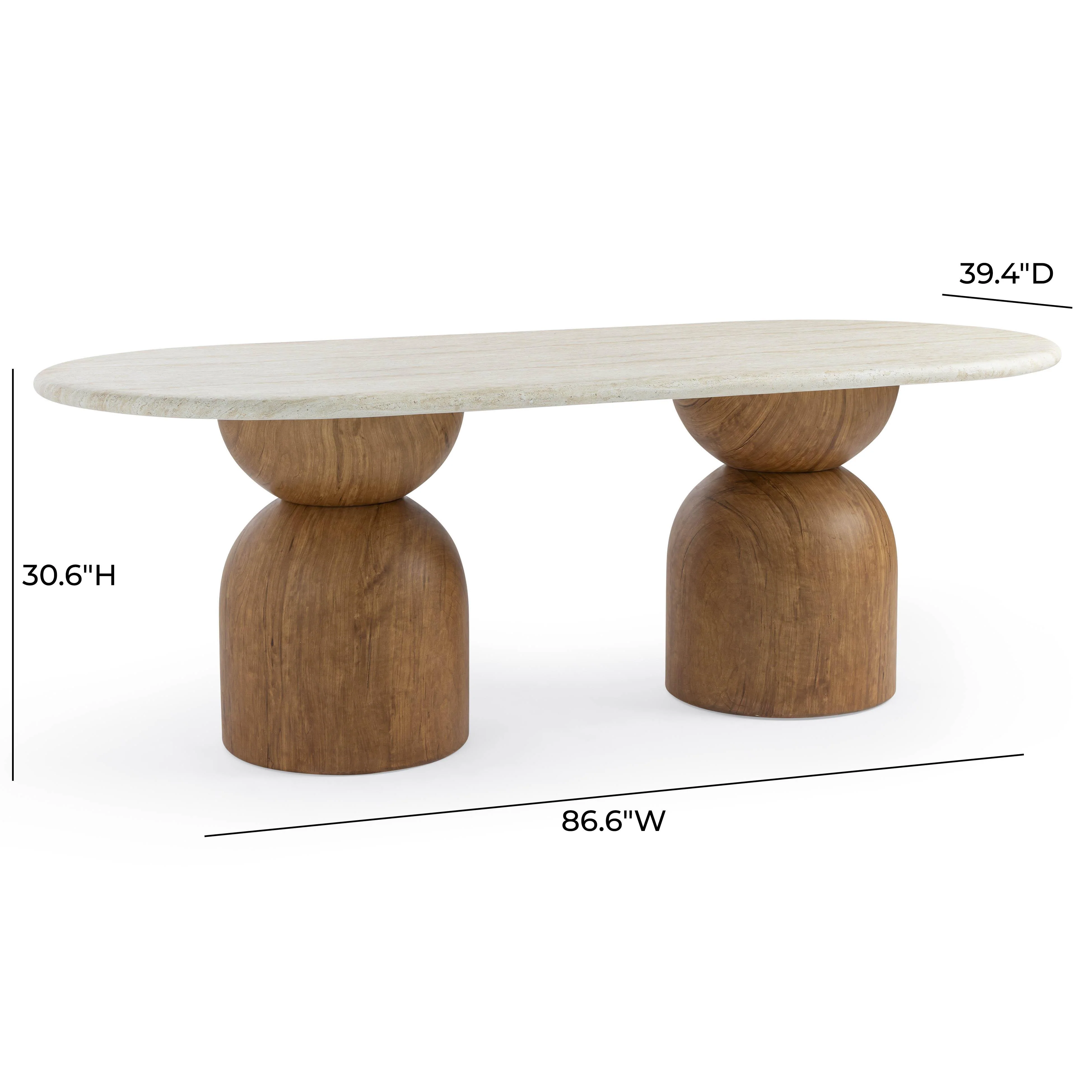 Cynthia Travertine Concrete Indoor / Outdoor 87" Oval Dining Table 14 Cynthia Travertine Concrete Indoor / Outdoor 87" Oval Dining Table