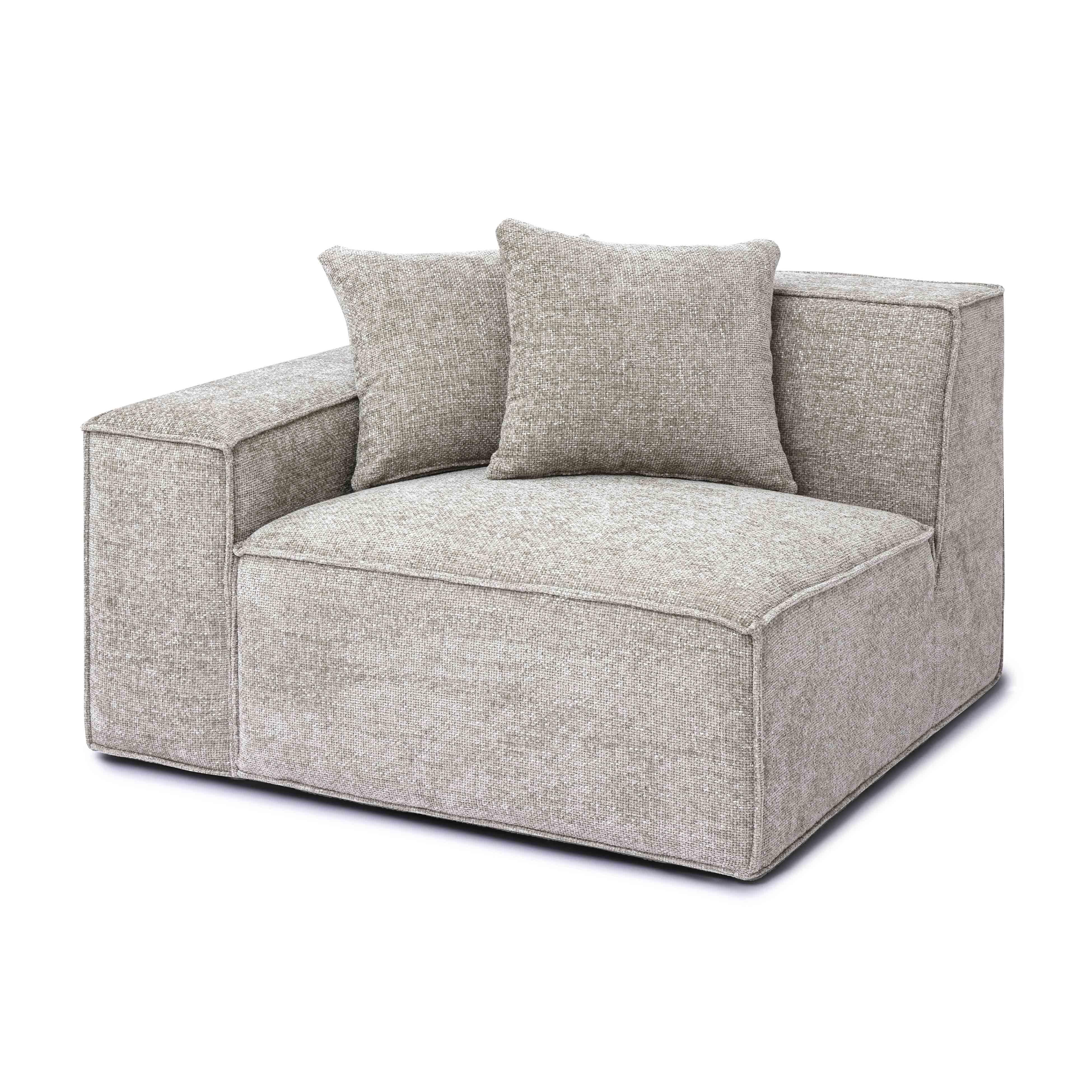 Mindy Chenille Basketweave Modular Corner Chair 51 Mindy Chenille Basketweave Modular Corner Chair