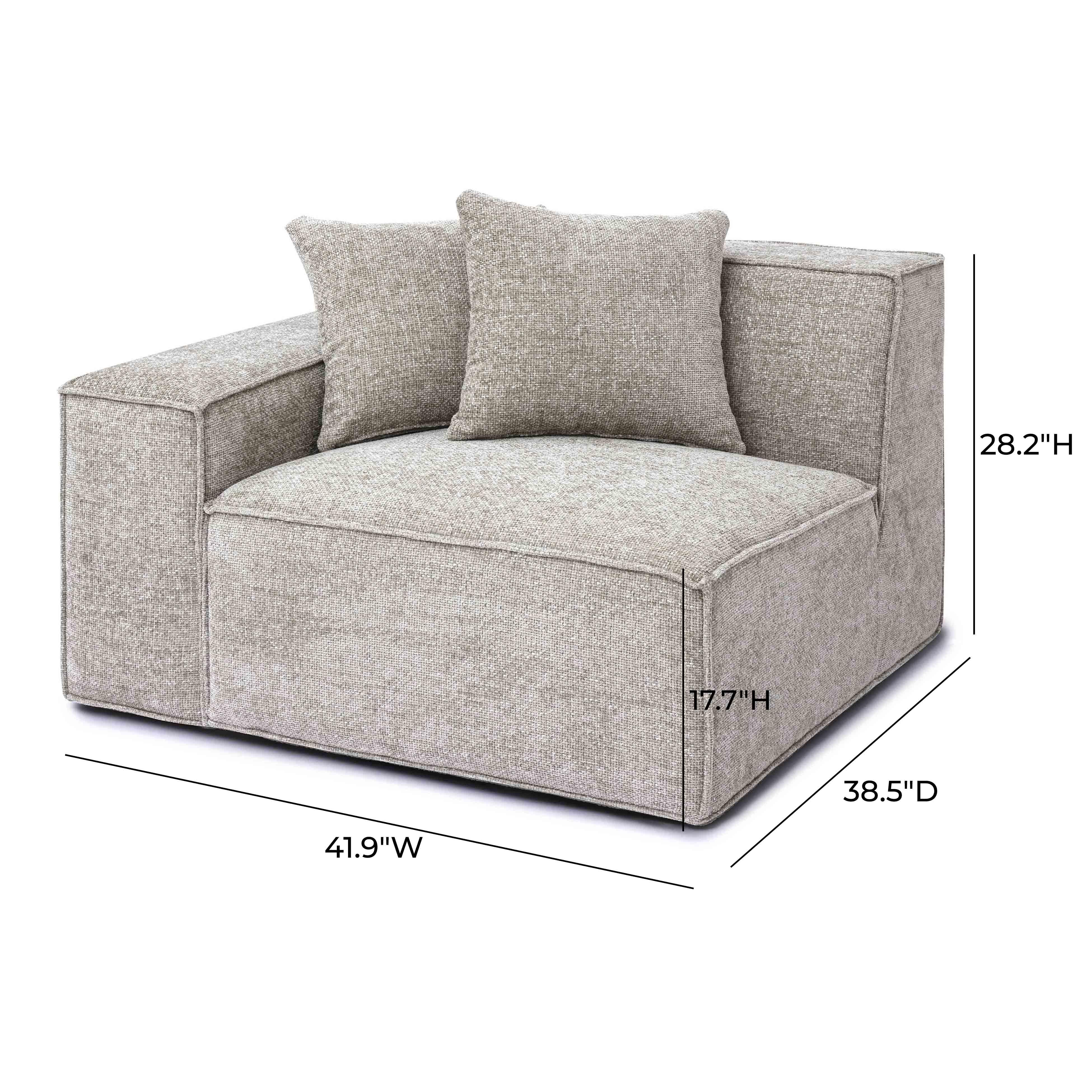 Mindy Chenille Basketweave Modular Corner Chair 54 Mindy Chenille Basketweave Modular Corner Chair