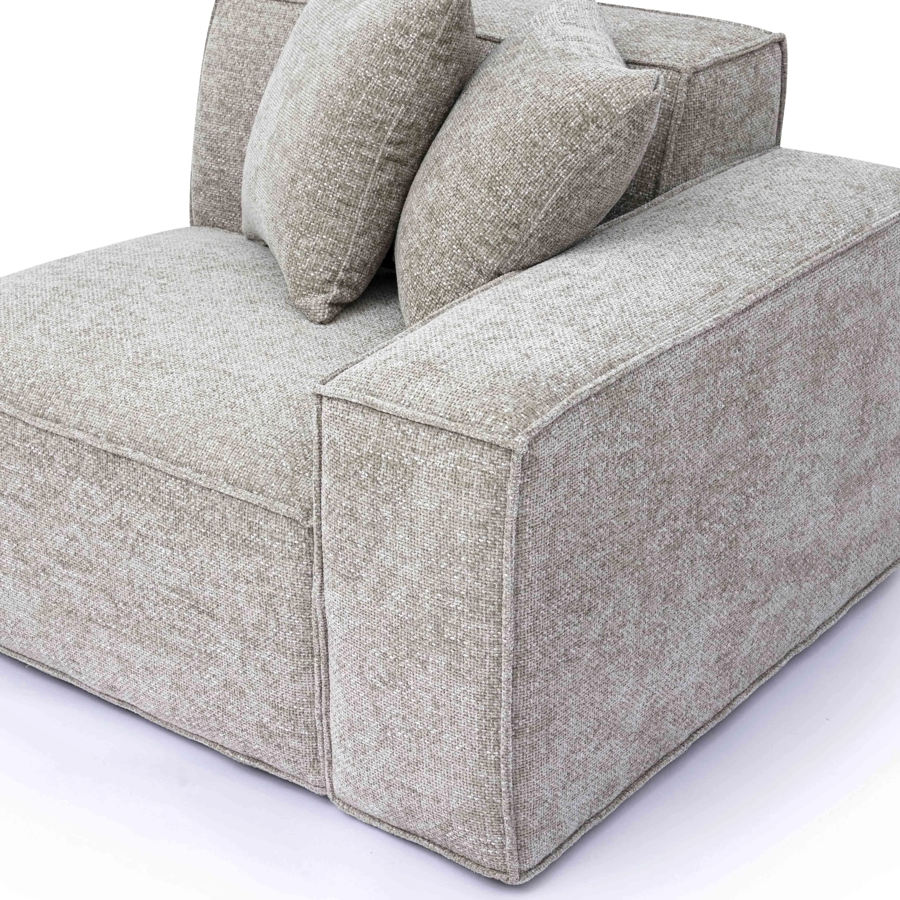 Mindy Chenille Basketweave Modular Corner Chair 59 Mindy Chenille Basketweave Modular Corner Chair