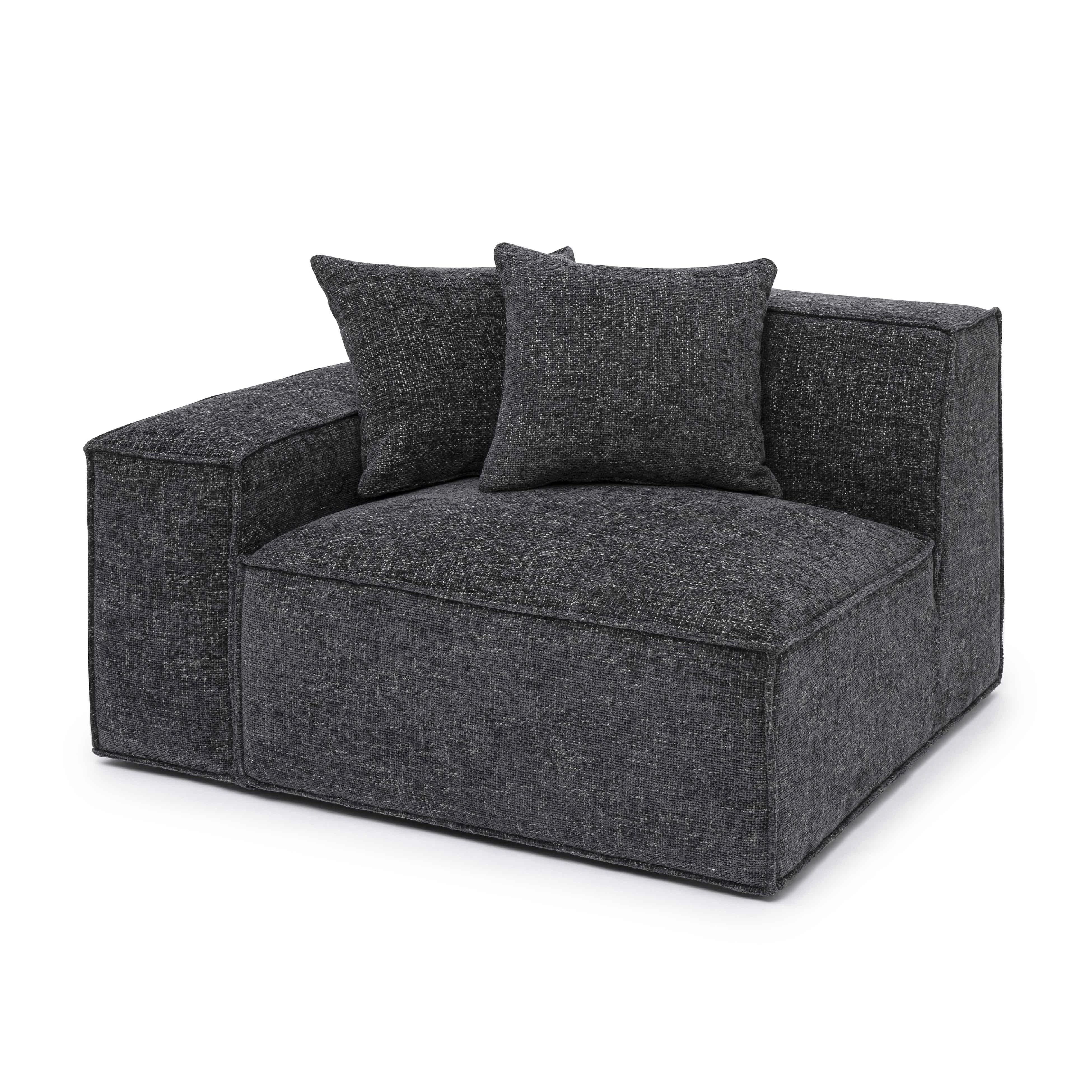 Mindy Chenille Basketweave Modular Corner Chair 63 Mindy Chenille Basketweave Modular Corner Chair