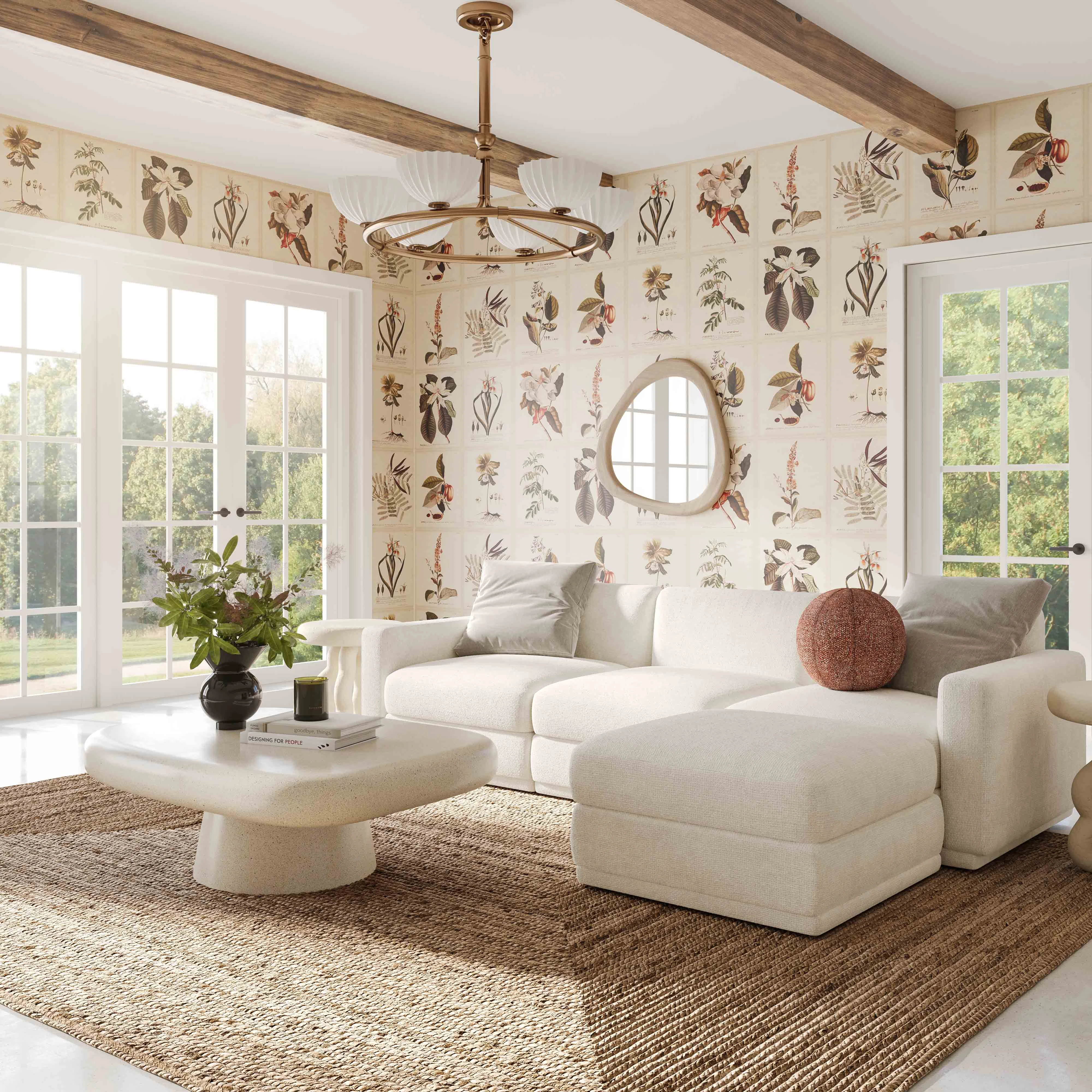 Perry Cream Chenille Modular Sectional 8 Perry Cream Chenille Modular Sectional