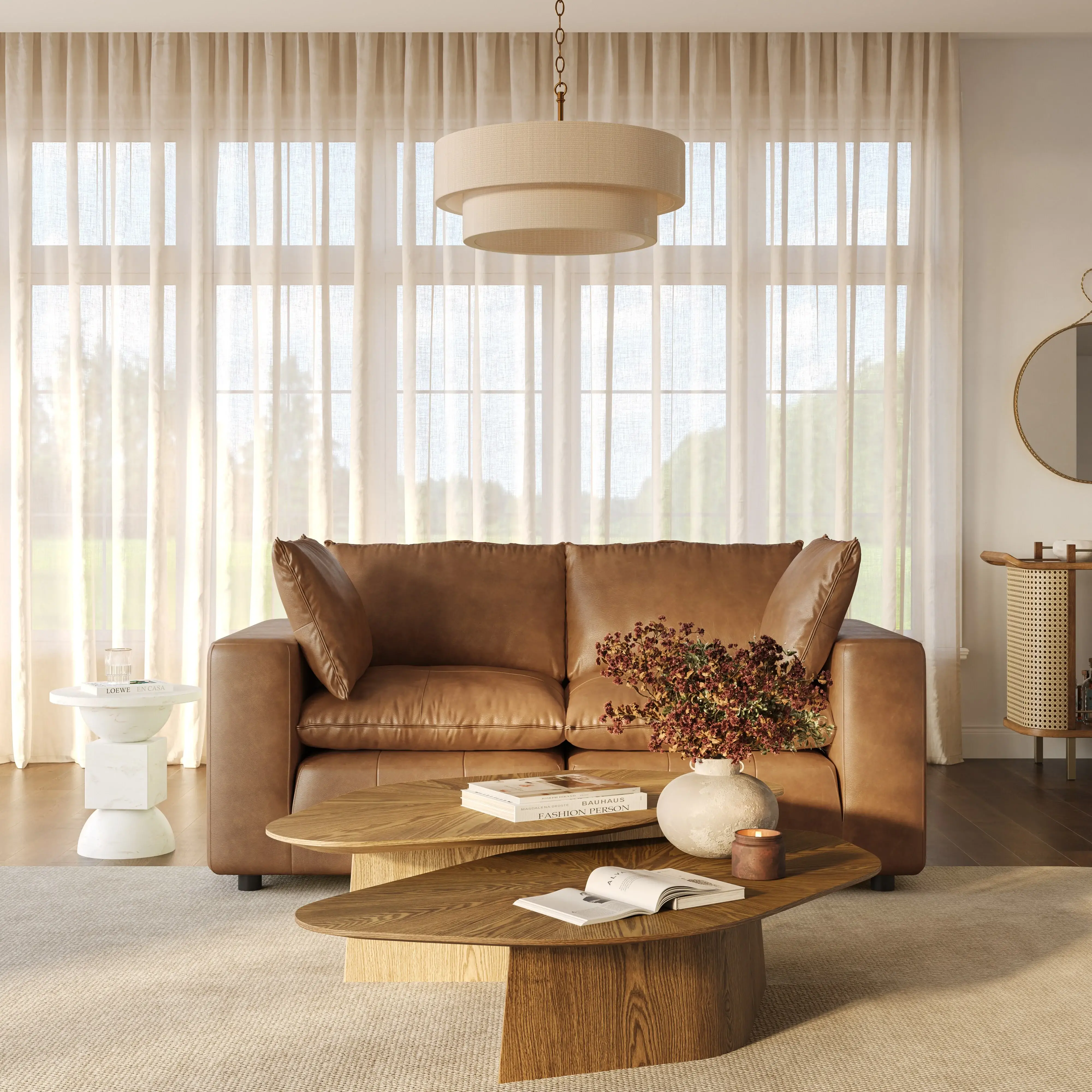 Cali Brown Leather Modular Loveseat 9 Cali Brown Leather Modular Loveseat