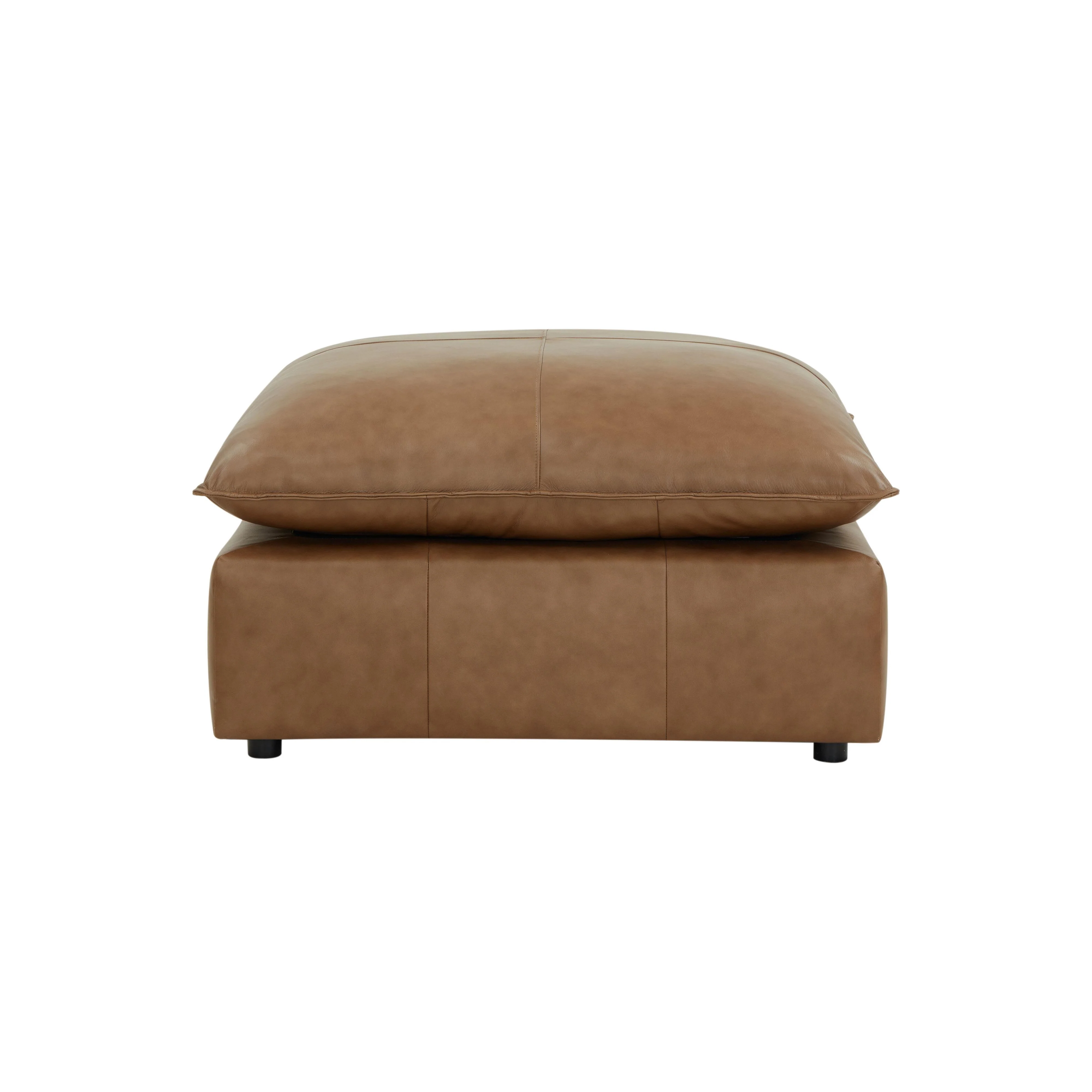 Cali Brown Leather Ottoman