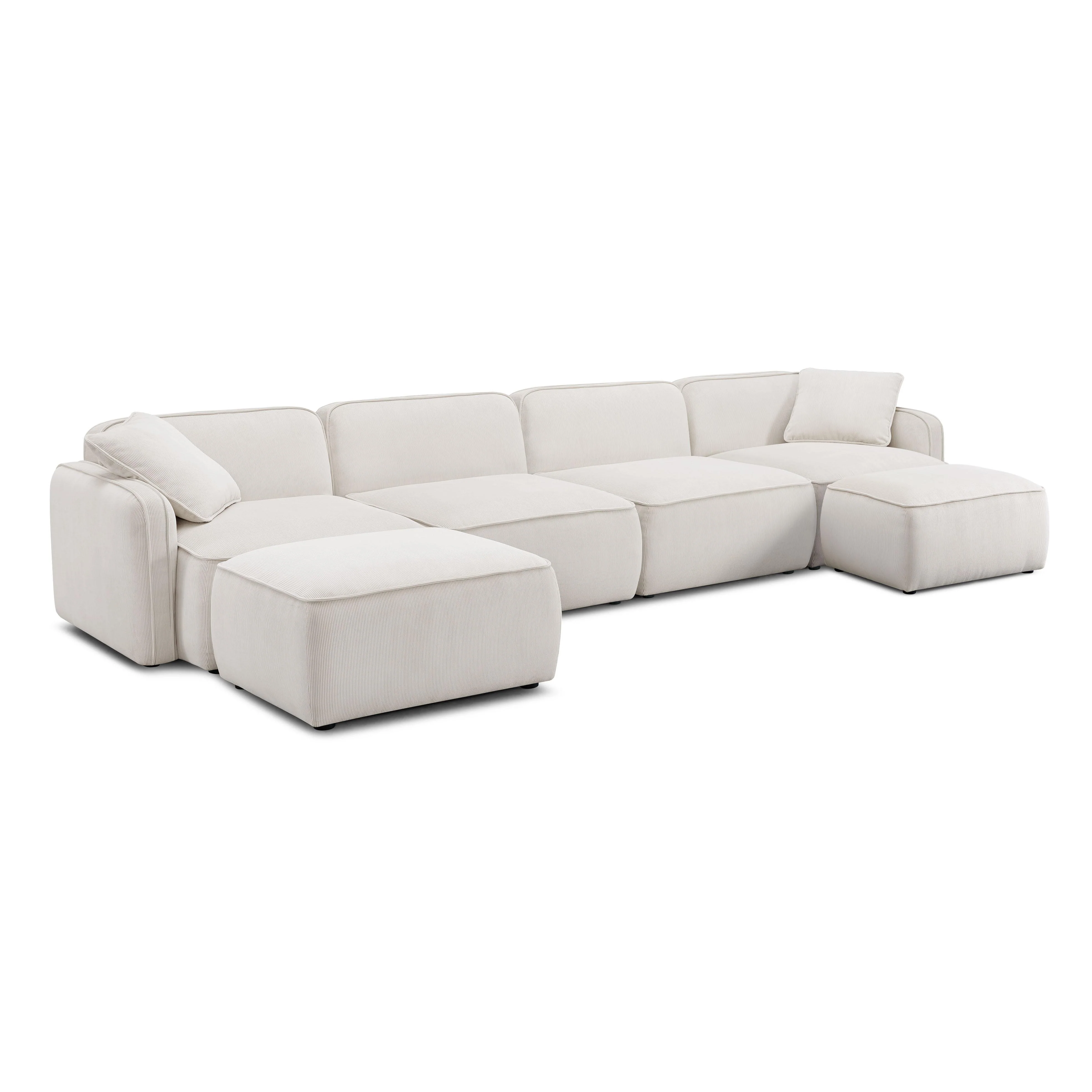 Travie Performance Corduroy Velvet 6-Piece Modular U-Sectional 1 Travie Performance Corduroy Velvet 6-Piece Modular U-Sectional