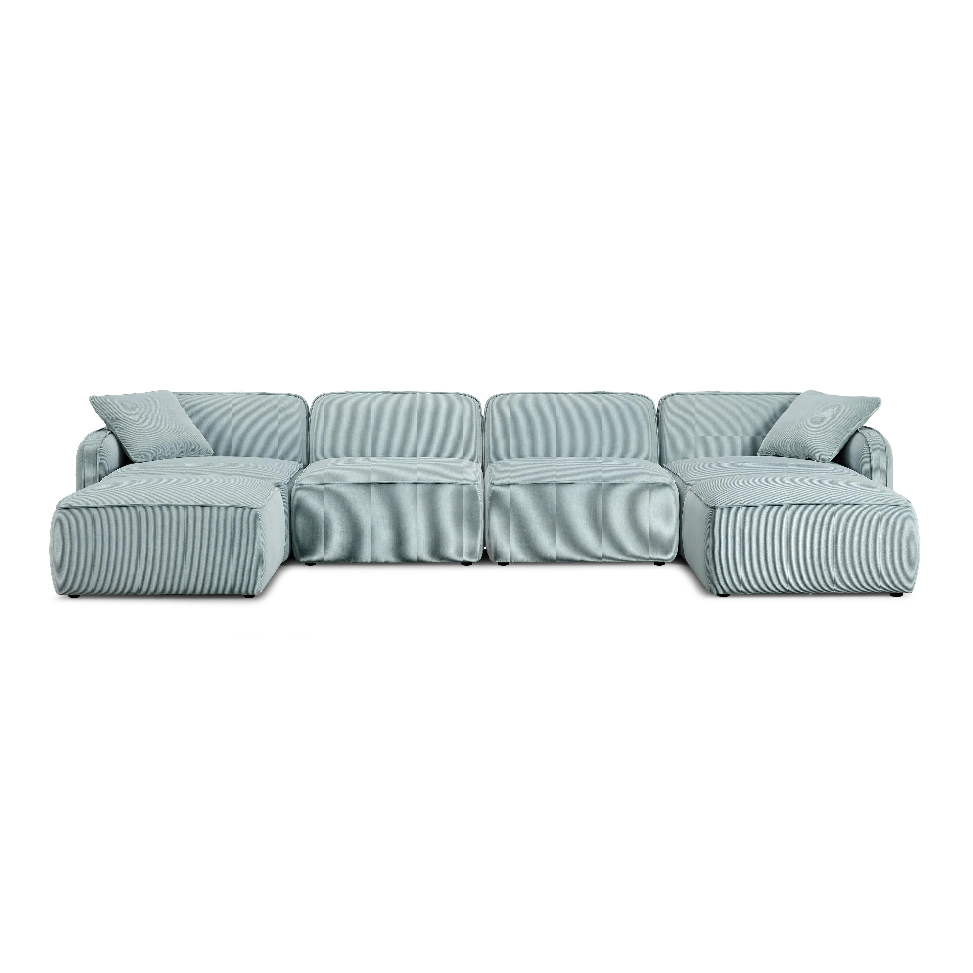 Travie Performance Corduroy Velvet 6-Piece Modular U-Sectional 26 Travie Performance Corduroy Velvet 6-Piece Modular U-Sectional