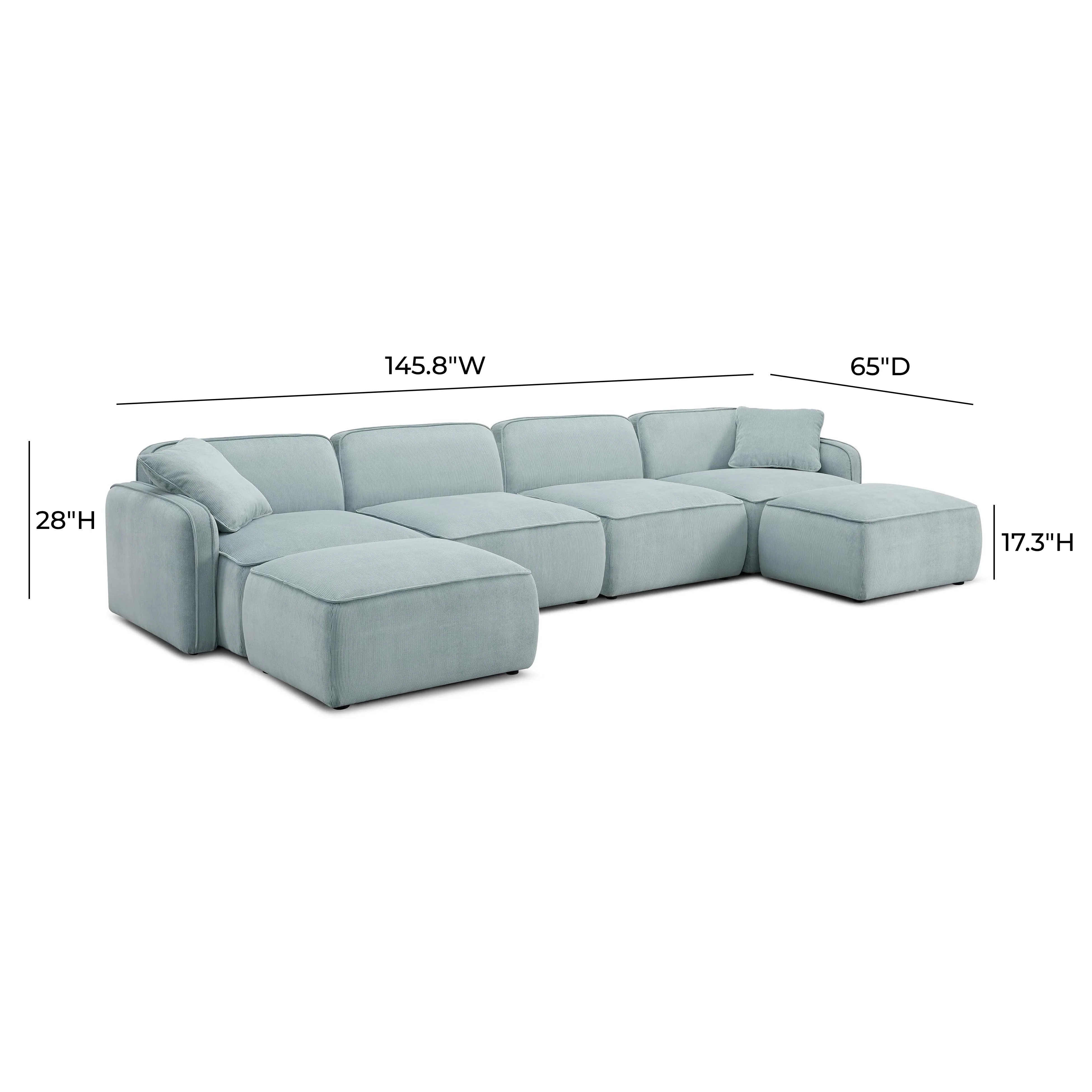 Travie Performance Corduroy Velvet 6-Piece Modular U-Sectional 29 Travie Performance Corduroy Velvet 6-Piece Modular U-Sectional