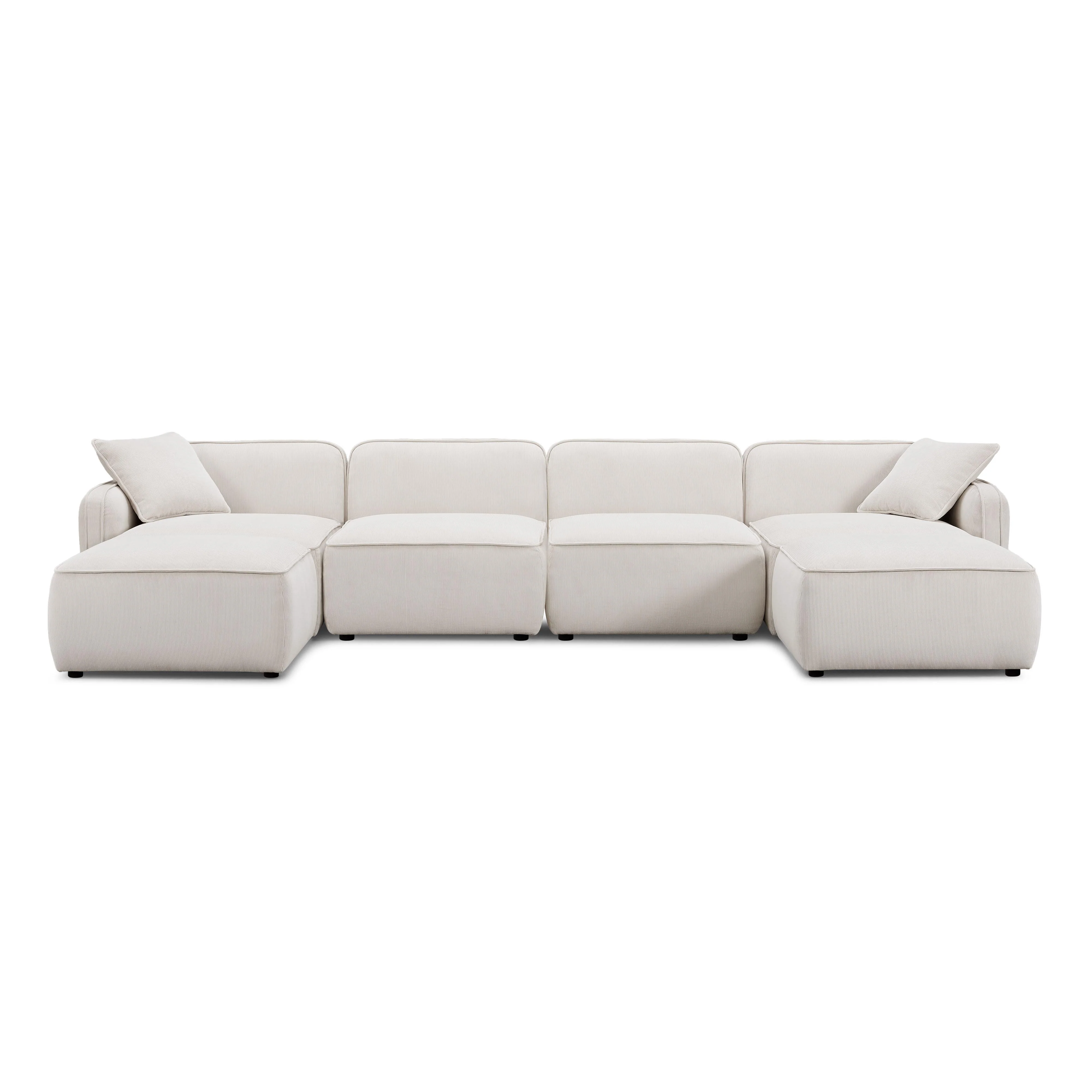 Travie Performance Corduroy Velvet 6-Piece Modular U-Sectional 18 Travie Performance Corduroy Velvet 6-Piece Modular U-Sectional