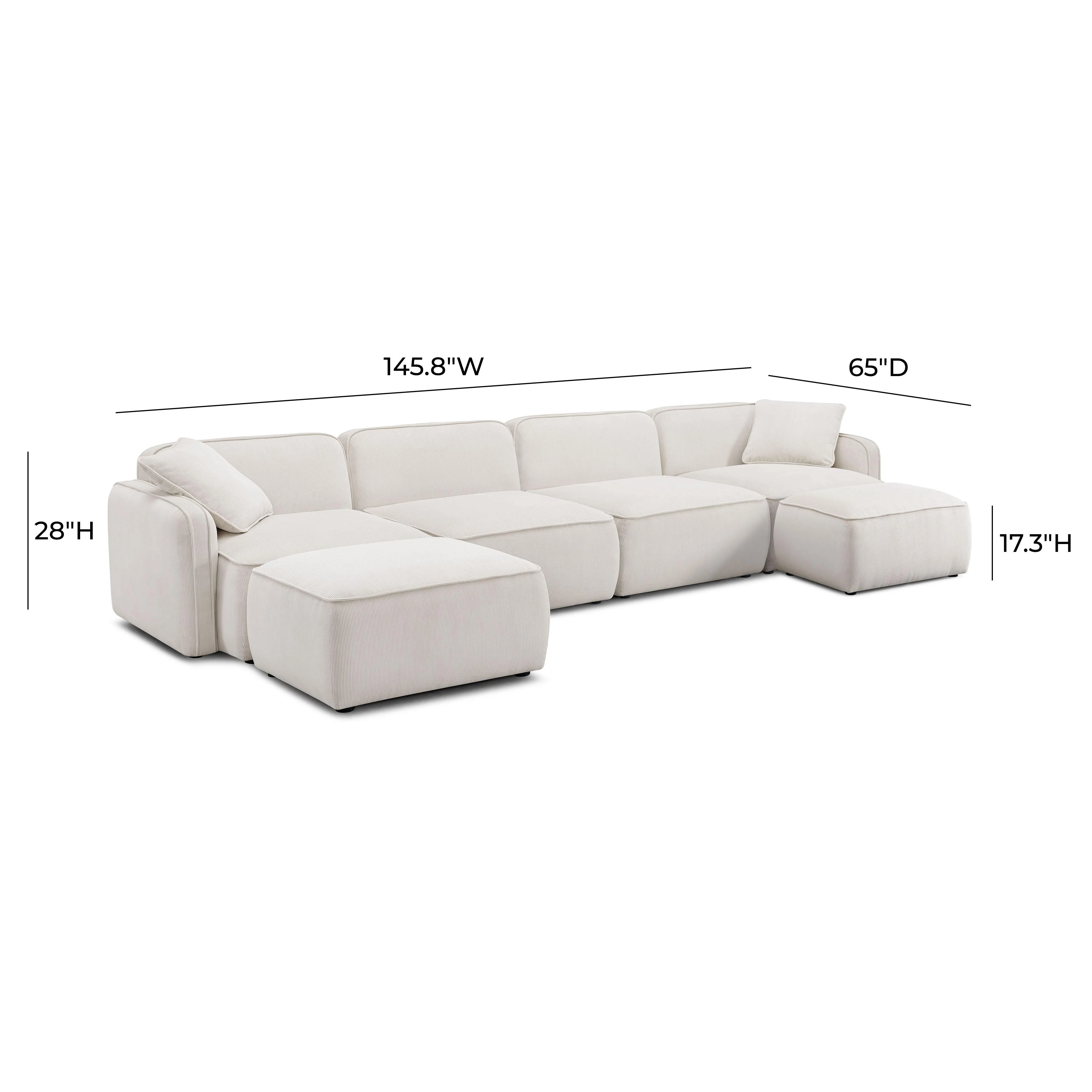Travie Performance Corduroy Velvet 6-Piece Modular U-Sectional 22 Travie Performance Corduroy Velvet 6-Piece Modular U-Sectional