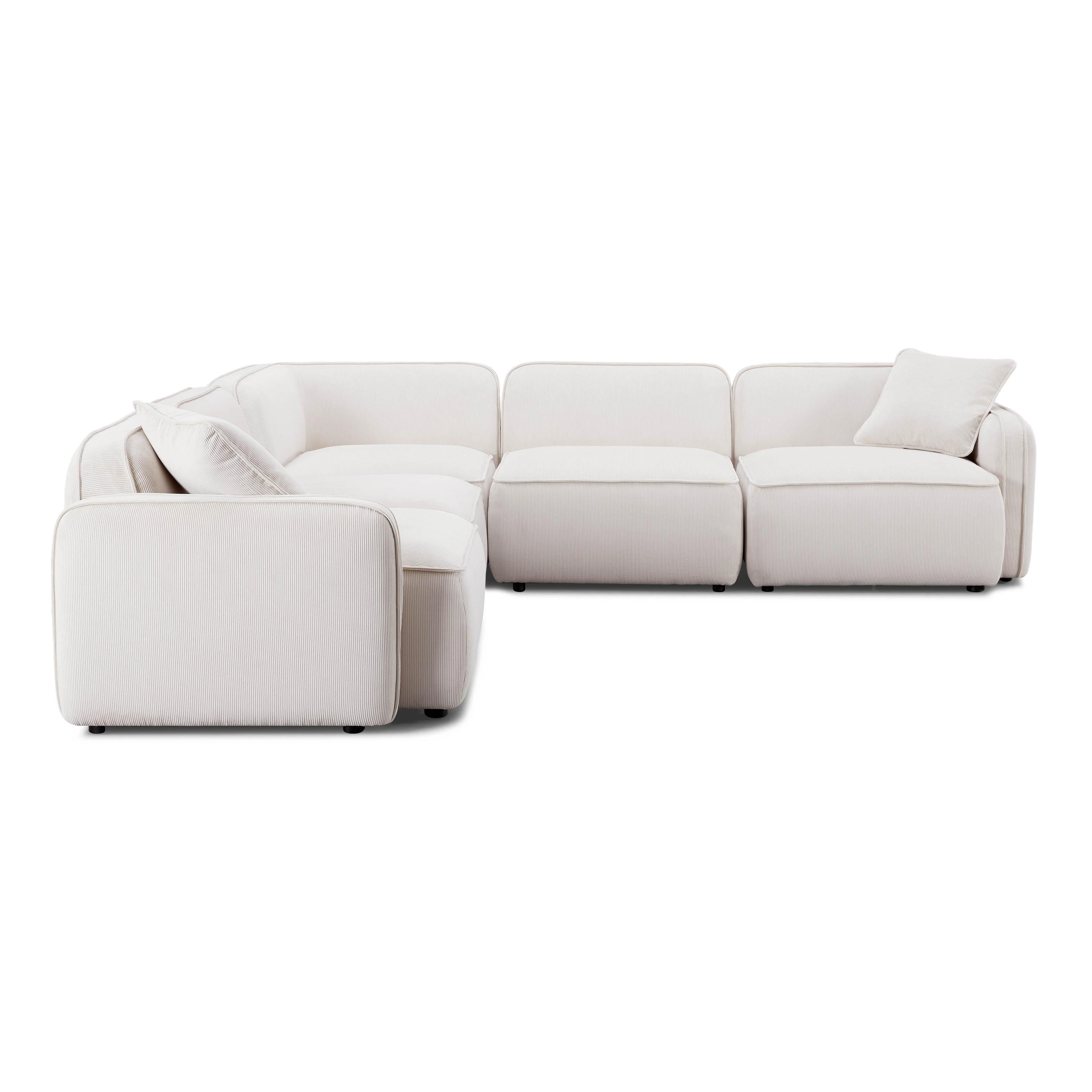 Travie Performance Corduroy Velvet Modular L-Sectional 18 Travie Performance Corduroy Velvet Modular L-Sectional