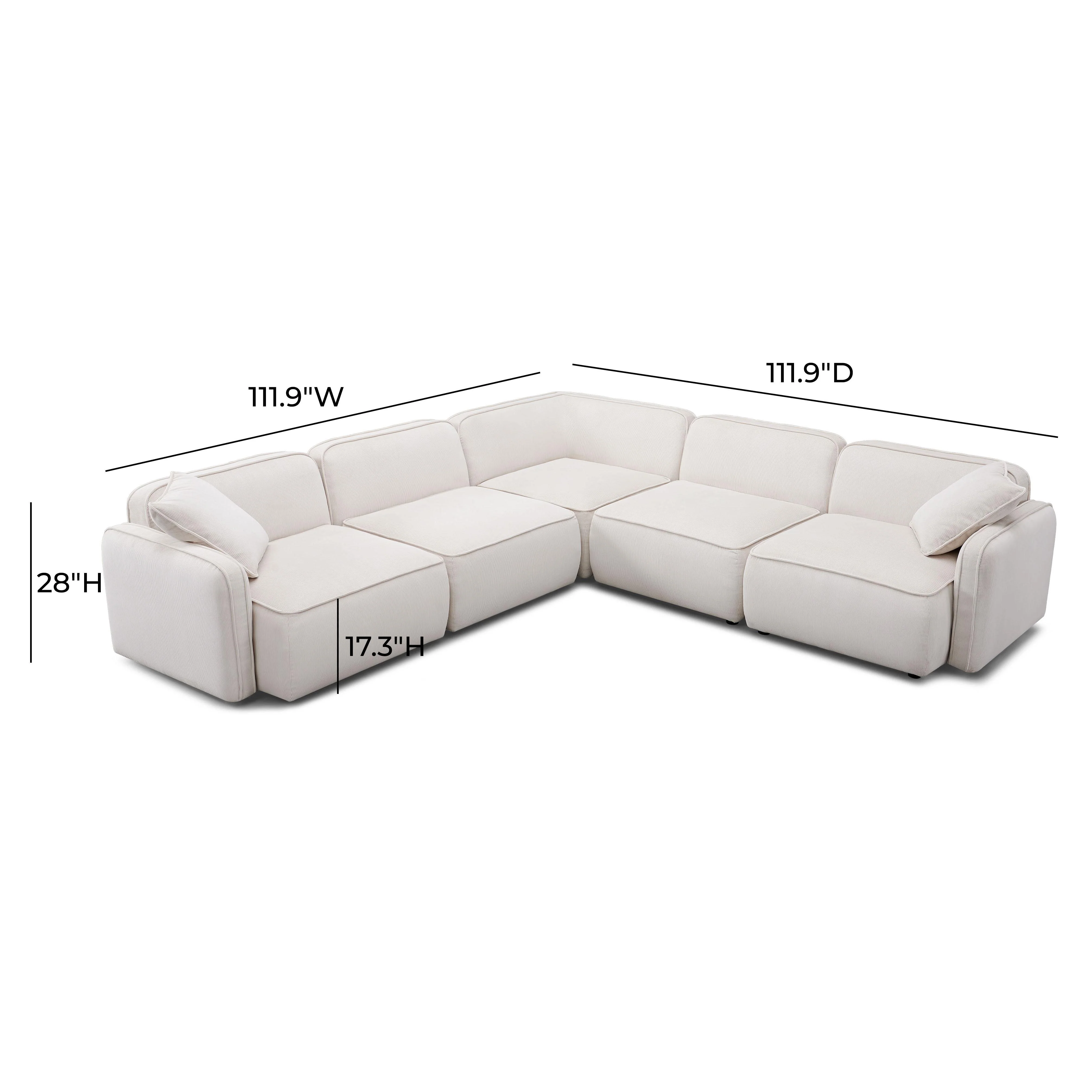 Travie Performance Corduroy Velvet Modular L-Sectional 21 Travie Performance Corduroy Velvet Modular L-Sectional