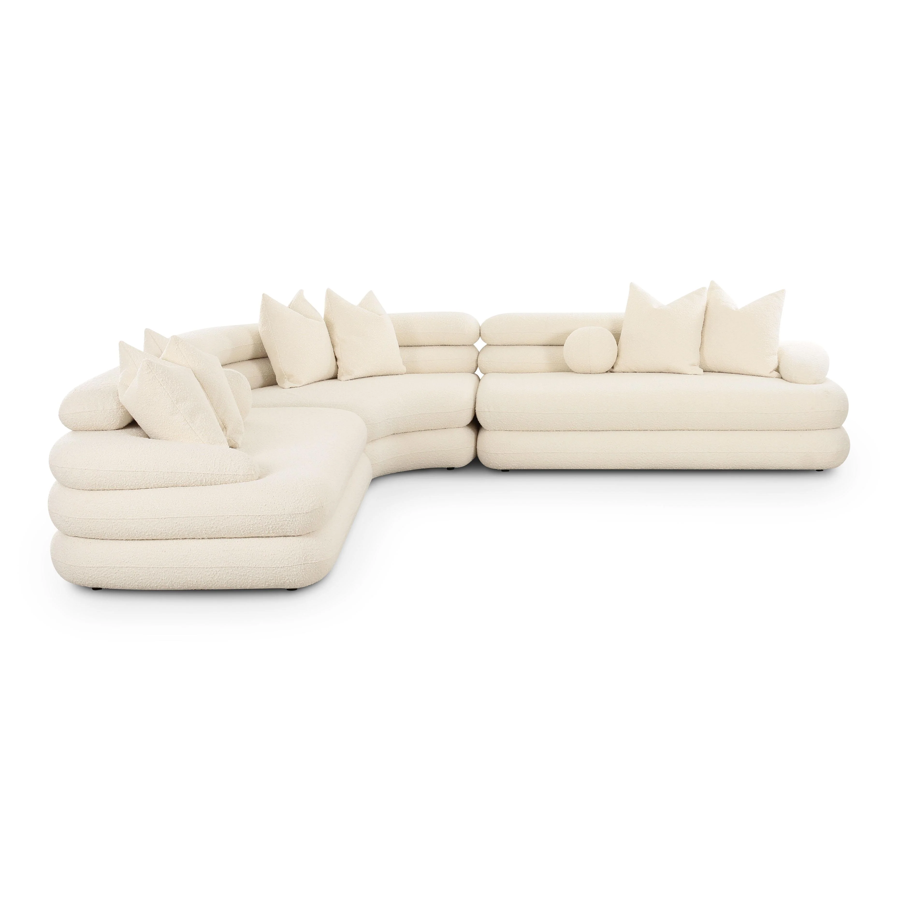 Lulu Cream Boucle Modular Curved Sectional 1 Lulu Cream Boucle Modular Curved Sectional