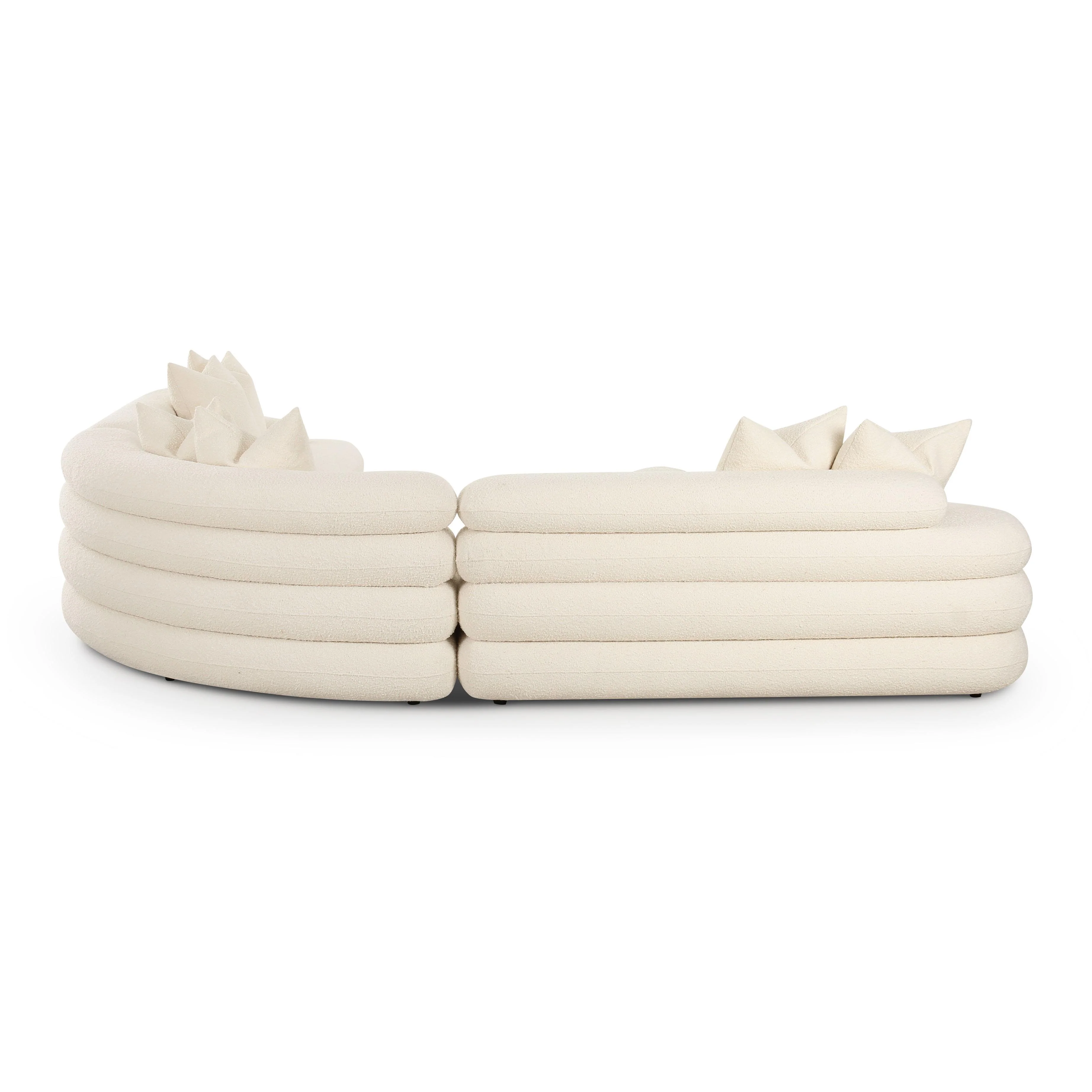 Lulu Cream Boucle Modular Curved Sectional 10 Lulu Cream Boucle Modular Curved Sectional