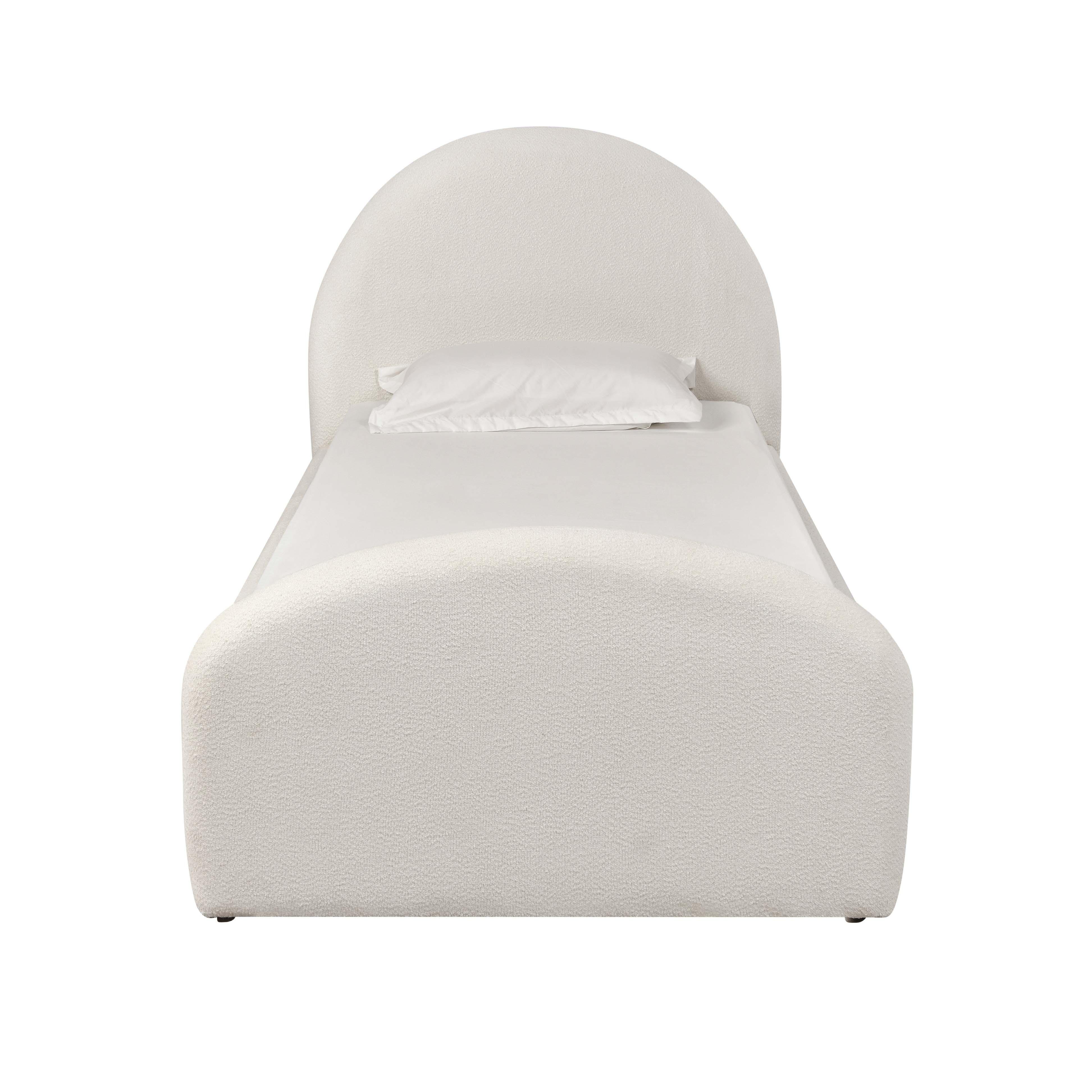 Moon Cream Boucle Twin Bed 9 Moon Cream Boucle Twin Bed