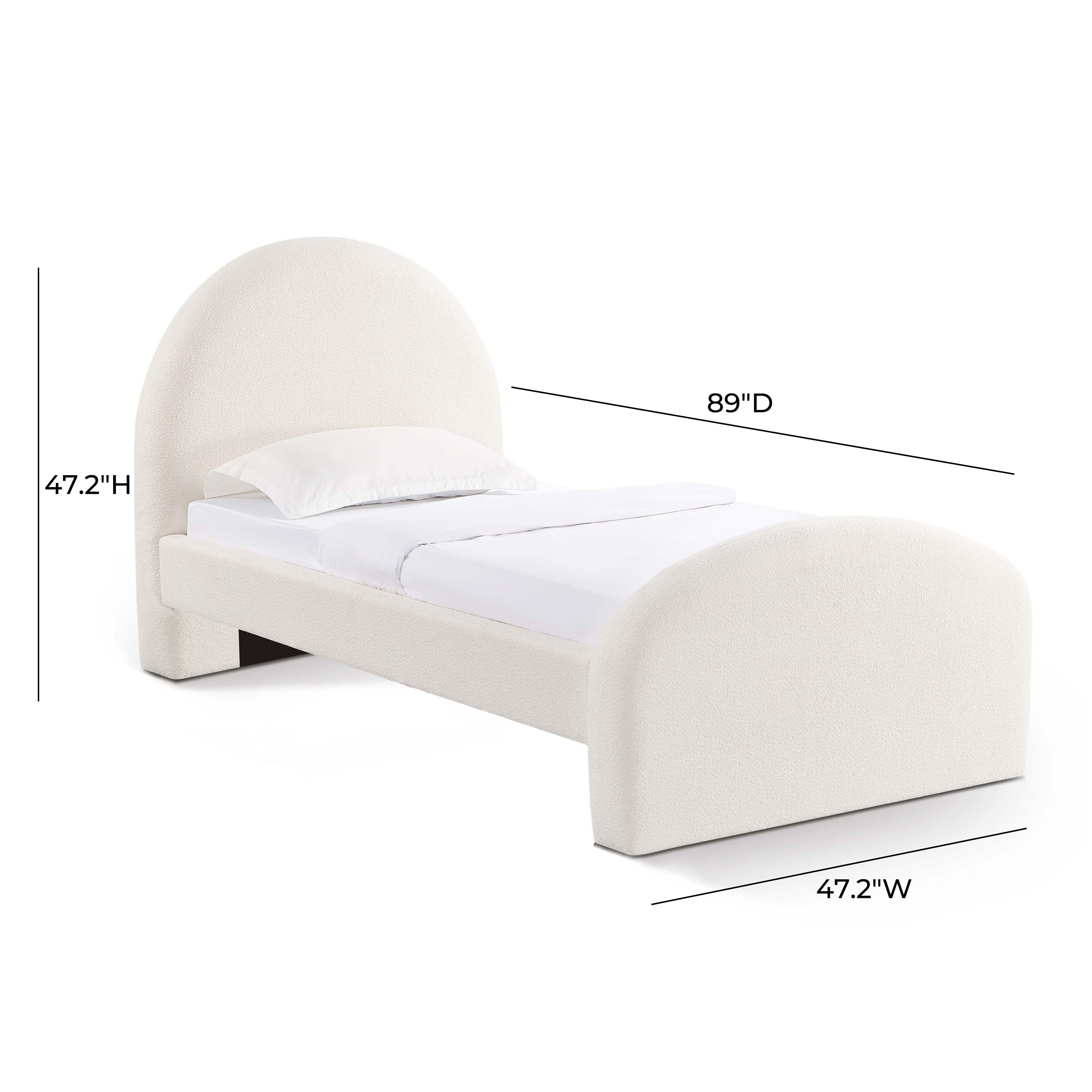 Moon Cream Boucle Twin Bed 11 Moon Cream Boucle Twin Bed