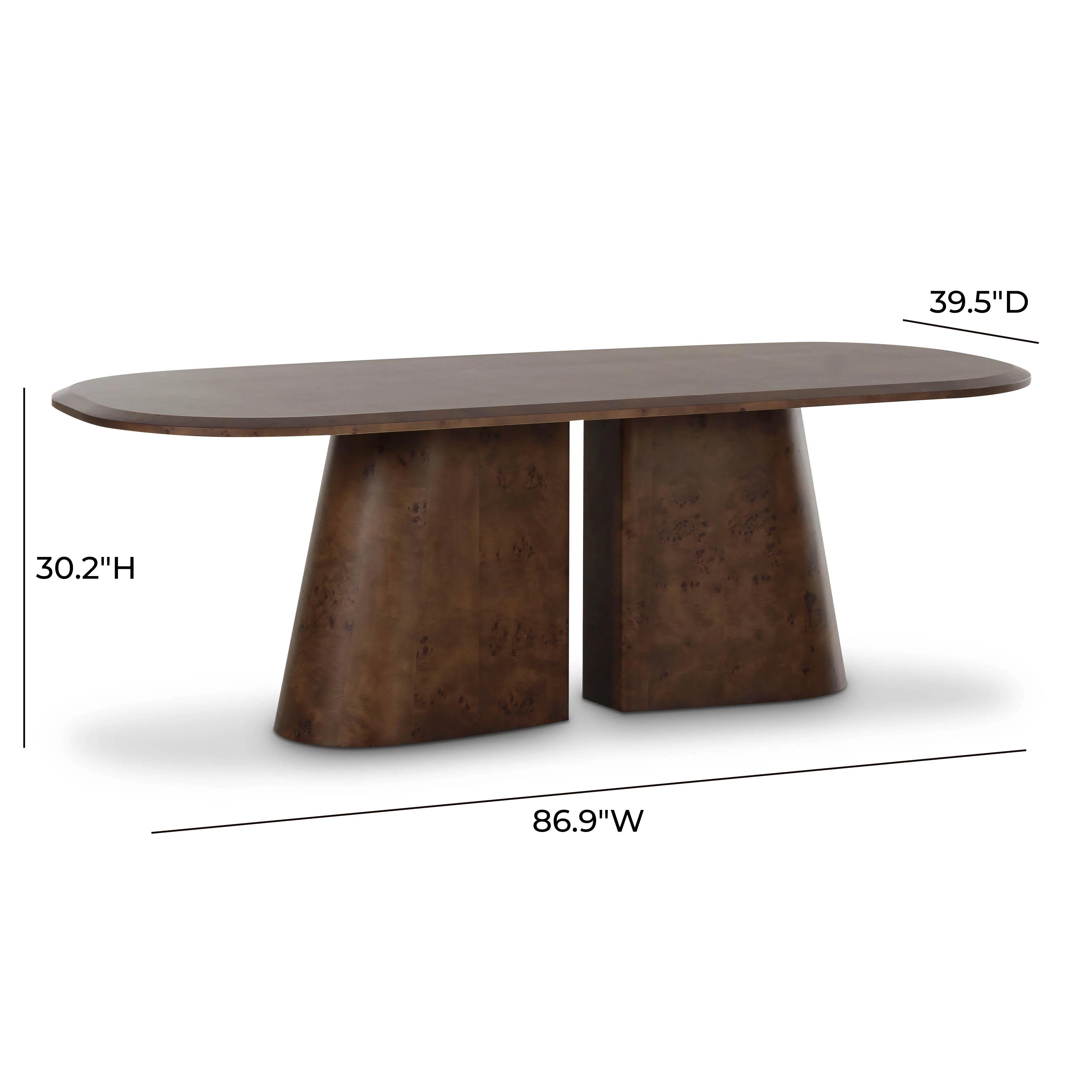 Gladyss Brown Burl Oval 87" Dining Table 14 Gladyss Brown Burl Oval 87" Dining Table