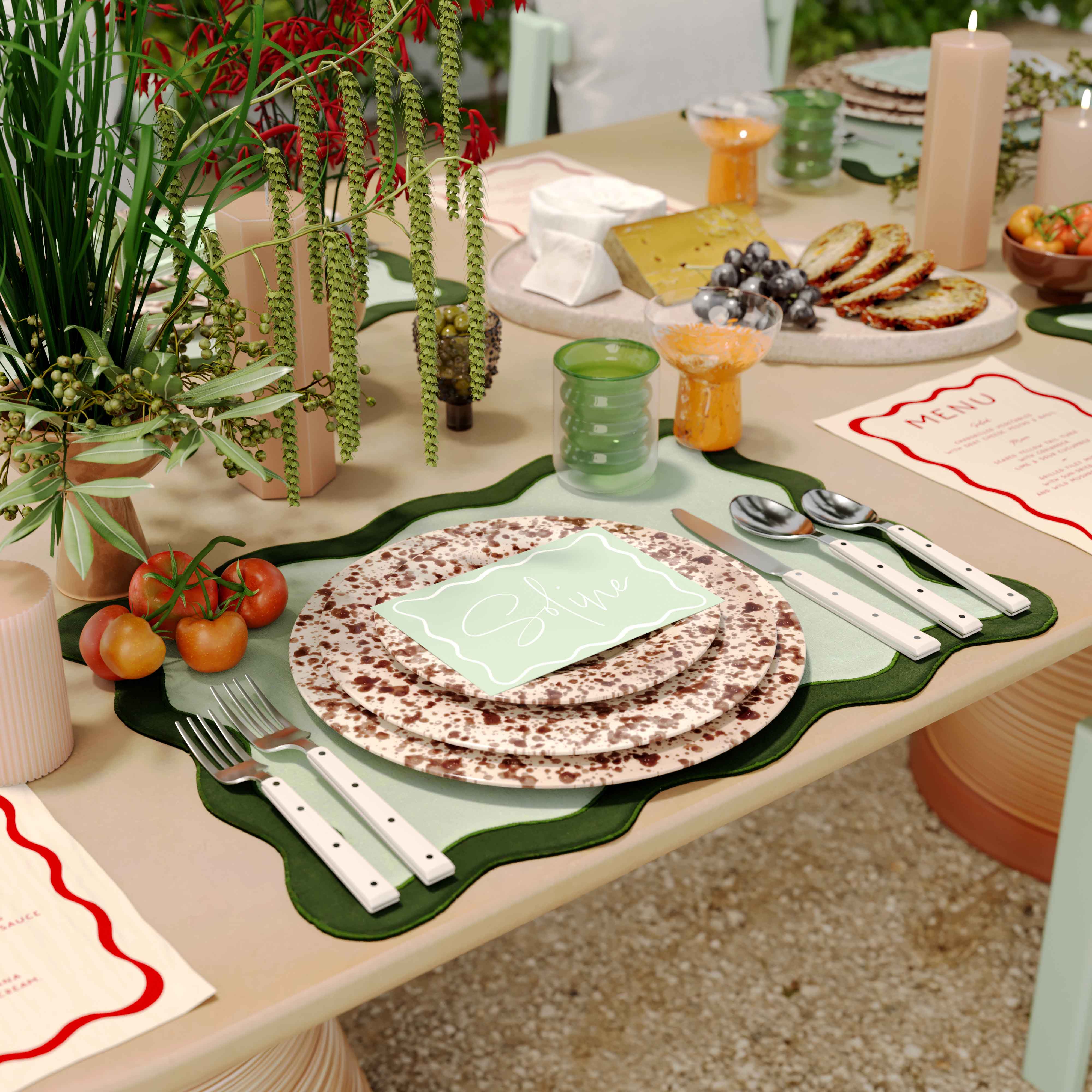 Scalloped Edge Cotton Placemat - Set of 4 22 Scalloped Edge Cotton Placemat - Set of 4