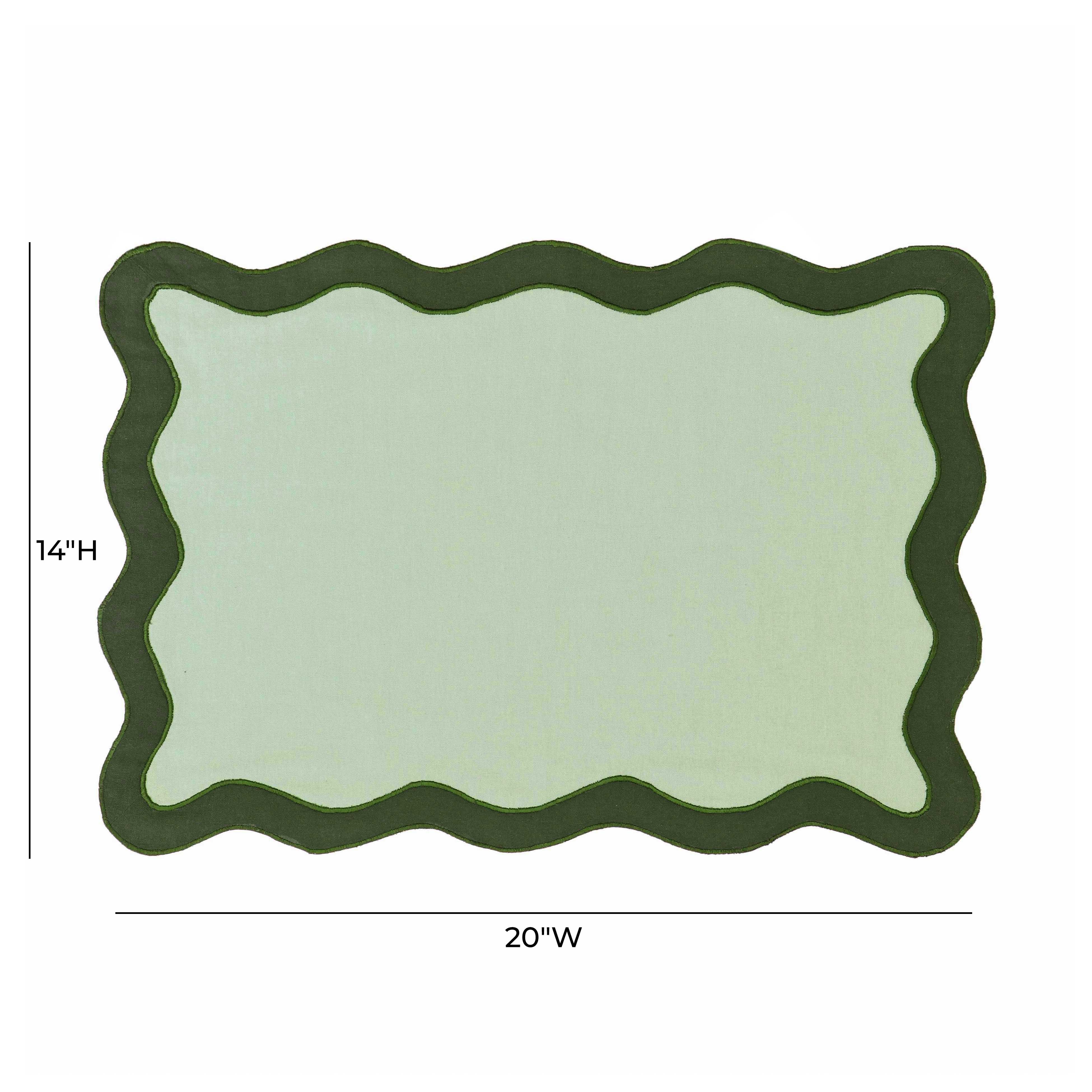 Scalloped Edge Cotton Placemat - Set of 4 24 Scalloped Edge Cotton Placemat - Set of 4