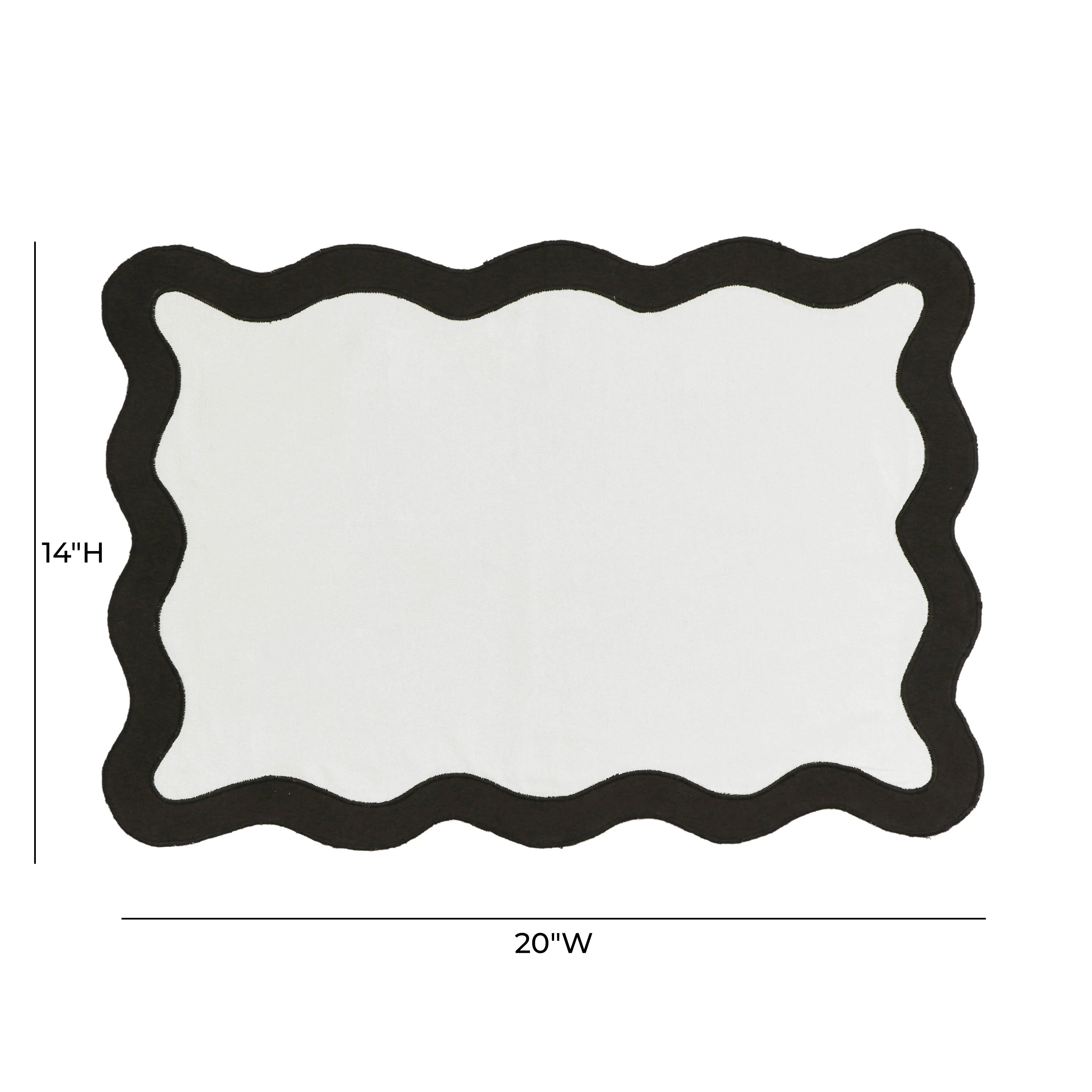 Scalloped Edge Cotton Placemat - Set of 4 16 Scalloped Edge Cotton Placemat - Set of 4