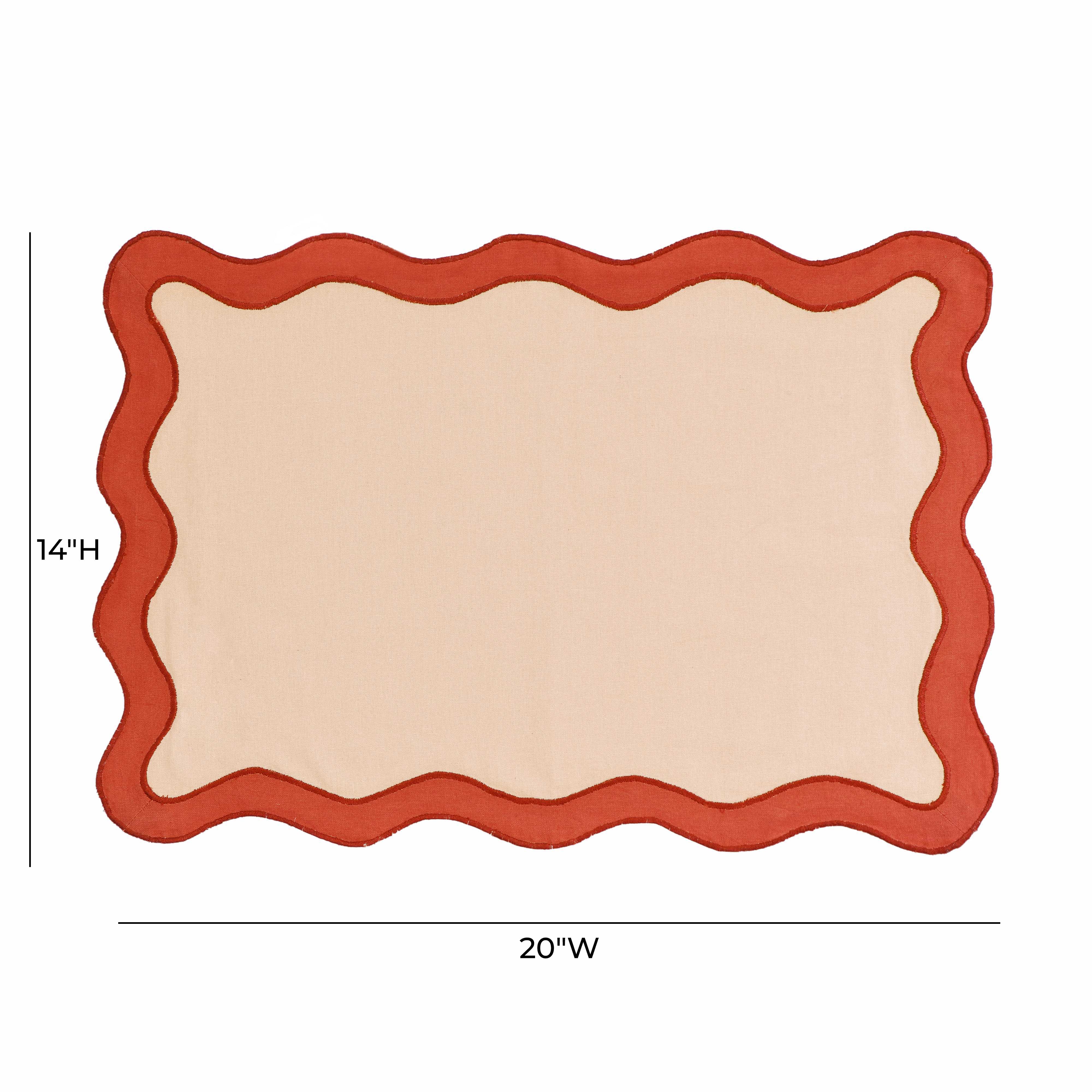 Scalloped Edge Cotton Placemat - Set of 4 20 Scalloped Edge Cotton Placemat - Set of 4