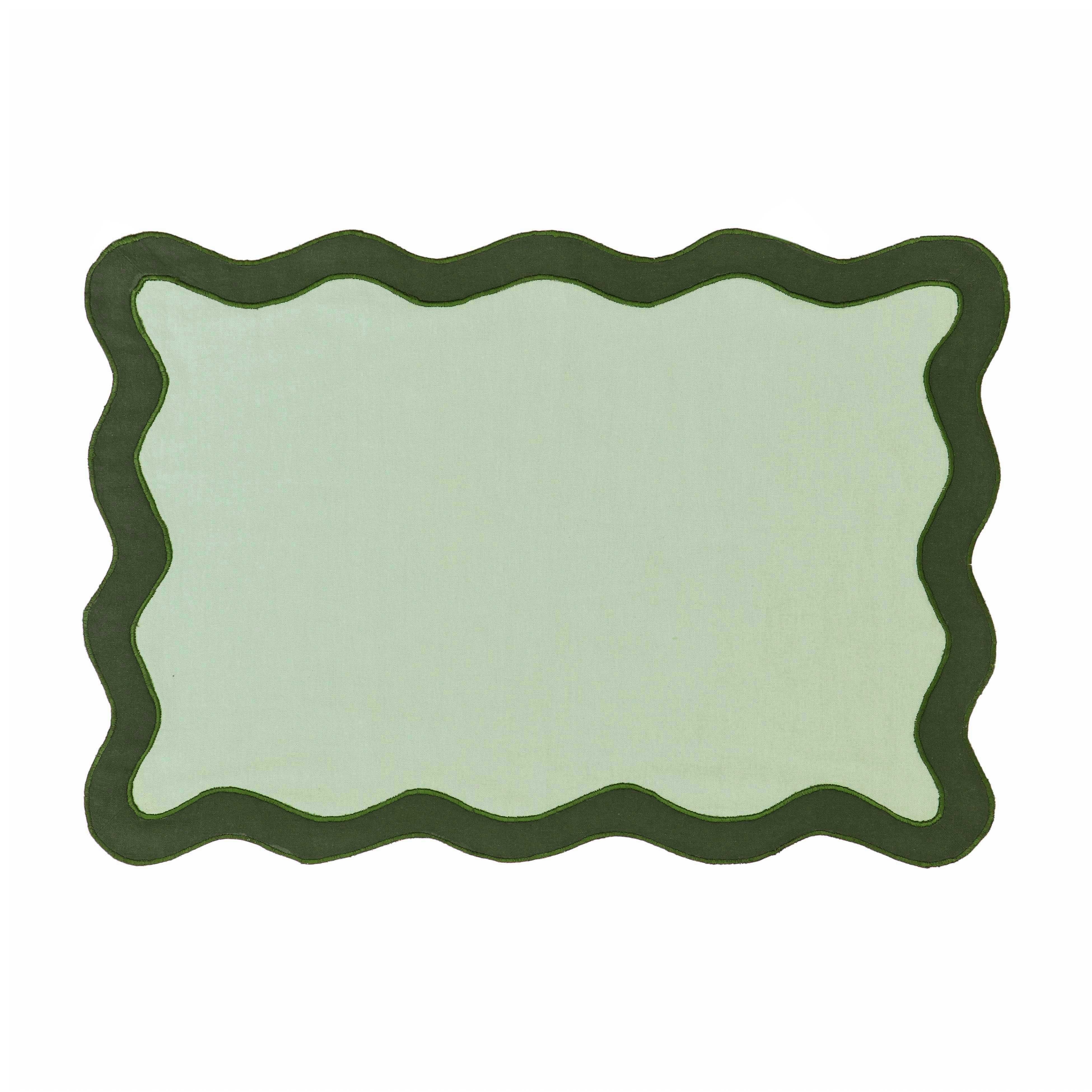Scalloped Edge Cotton Placemat - Set of 4 21 Scalloped Edge Cotton Placemat - Set of 4